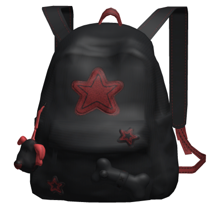 Black&Red Star Y2K Streetwear Backpack