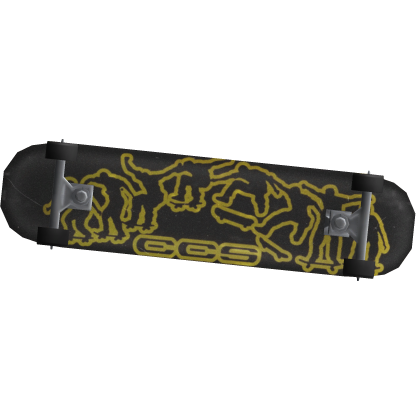 Custom Black & Yellow Design Skateboard V9 (Back)