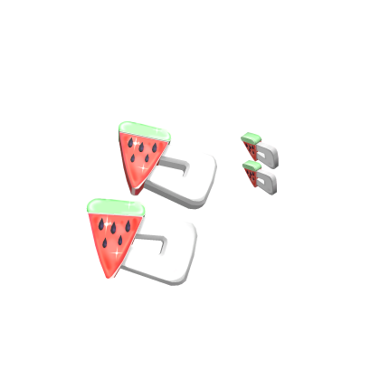 ✨Double Glossy Watermelon Hair Clips Roblox item