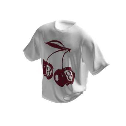 Cherry White Graphic Tshirt thumbnail