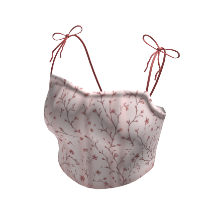 Bow Ribbon Pink Floral Cute Cropped Top