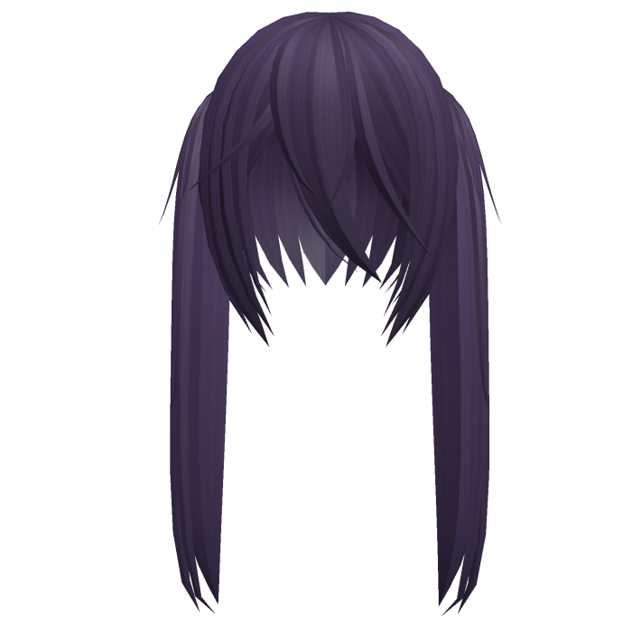 Cute Kawaii Long Moe Pigtails in Dark Purple