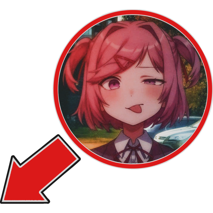 Natsuki DDLC Cute Circle meme face