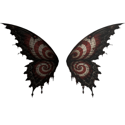 RED HYPNOTIC SPIRAL JESTER WINGS [GOTH / EMO]