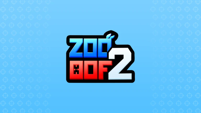 ภาพทางการโลโก้ ZOO or OOF 2 บนพื้นหลังสีฟ้า