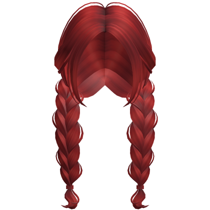 Cottagecore Braided Pigtails in Red Roblox item