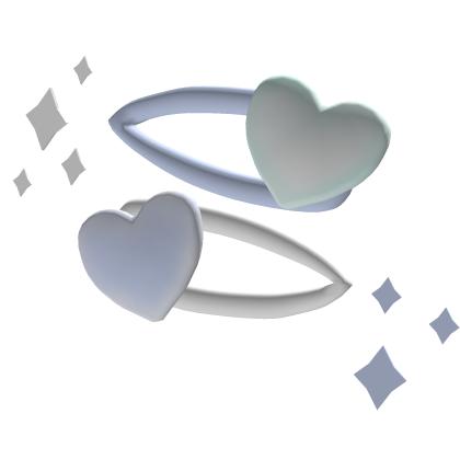・ᴥ・ : Cute Kawai Blue Sparkle White Heart Hairclip Roblox item