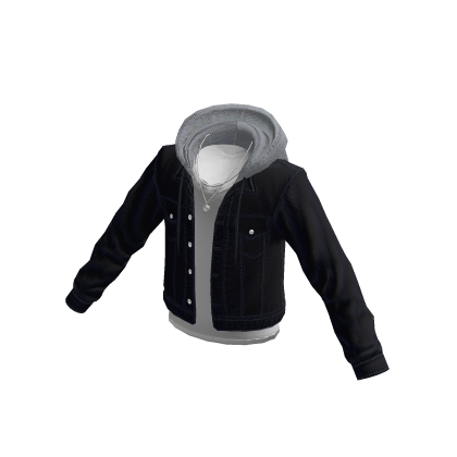 Y2K Layered Corduroy Hoodie Jacket (Dark Blue) thumbnail