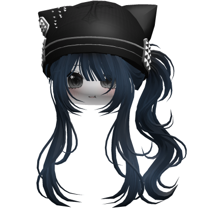 Messy Ponytail W/ Punk Kitty Cap Midnight thumbnail