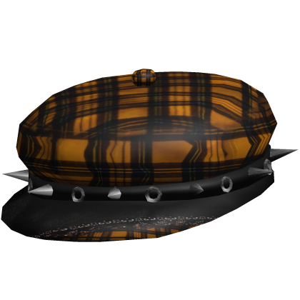 cute vkei emo spiked plaid beret in yellow