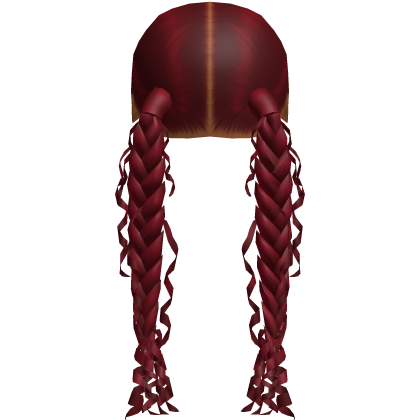 Double Braids with Curls in Red Roblox item