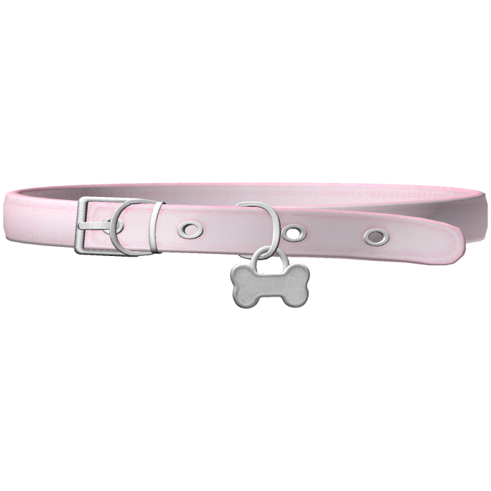 1.0 cute puppy collar w bone in pink