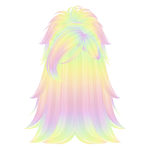 Messy Scene Ponytail Hair (Holographic Rainbow)