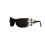 Gold X-tra Large Cross Frame Glasses