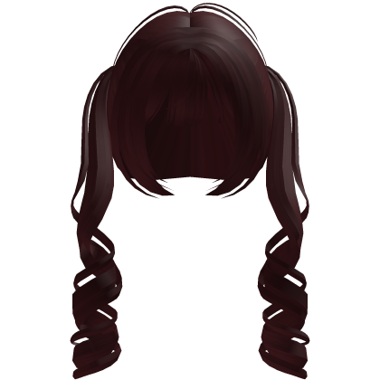 cute curly blunt bang pigtails in red