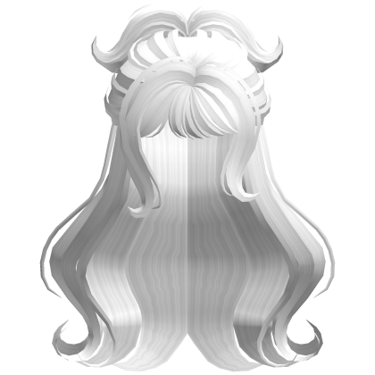 Elegant Half Up Eavy Messy Hair White Roblox item