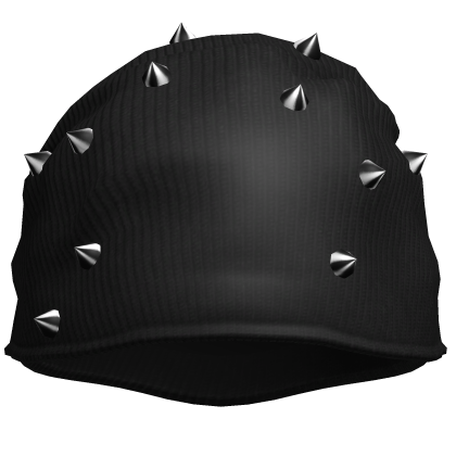 Black Pierced Spiky Oversized Emo Beanie 5.