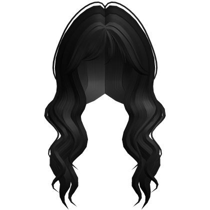 Soft Wavy Hair w/ Side Bangs (Black) Roblox item