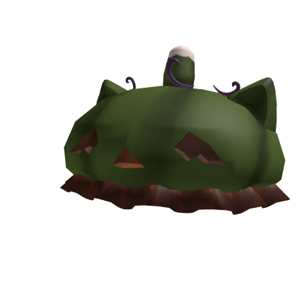 Spooky Halloween pumpkin cat hat green