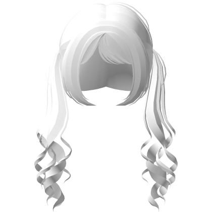 ♡︎: cutesy low curly pigtails in white Roblox item