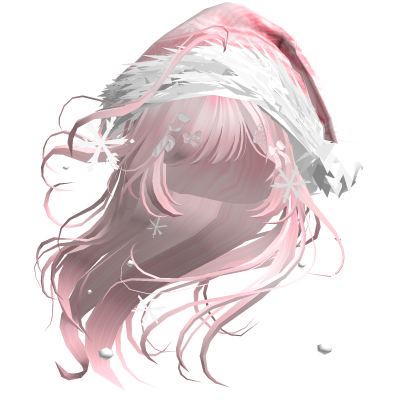 Lush Windy Hair w/Santa Hat (Light Pink)