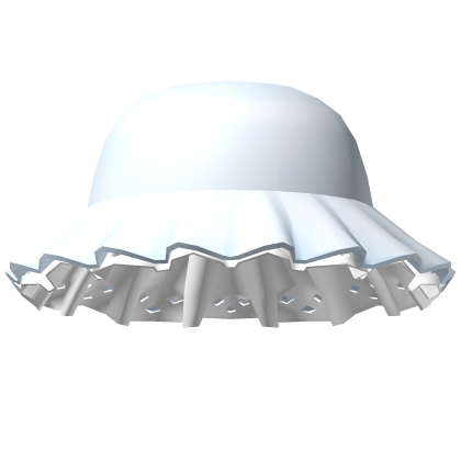 cute ruffled bucket hat in blue & white