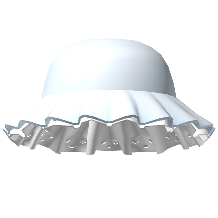 cute ruffled bucket hat in blue & white