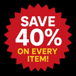 SAVE 40% ON EVERY ITEM!