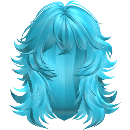 Messy Grunge Layered Anime Wolfcut in Vibrant Blue Roblox item