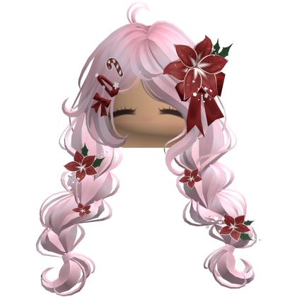 ♡ Christmas Preppy Flower Braids (Pink)