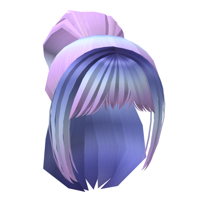 Pretty  Ponytail Hair Blue and Pink Roblox item
