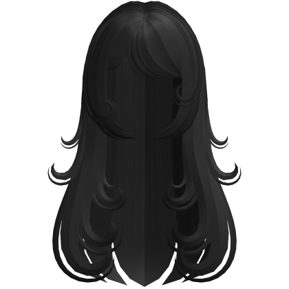 Adorable Black Swirly Long Messy Hair Roblox item