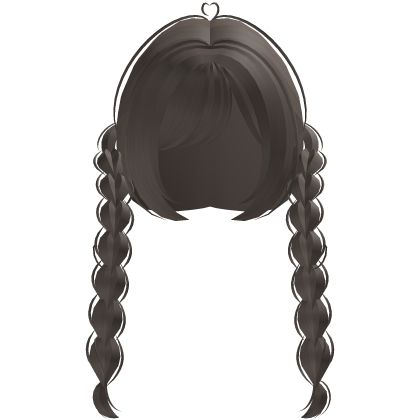 cute front double doll braids in dust brown Roblox item