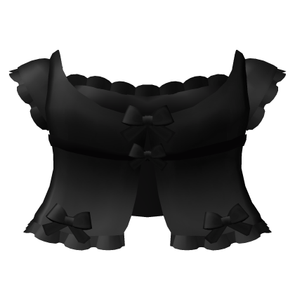 ୨ ♡ ୧ delicate black ruffled cardigan top Roblox item