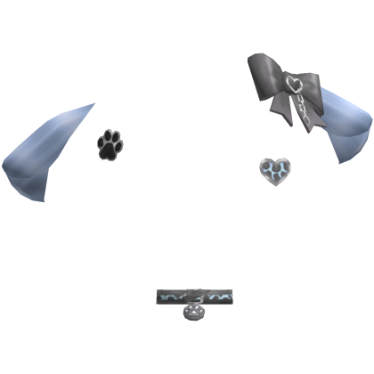 Blue Gothic Y2k Ear Paw Furry Accessories