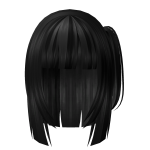 kawaii anime black y2k pigtail on the side