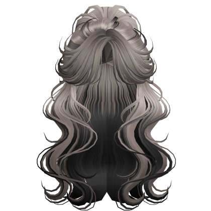 Crimped Wavy Empress Ponytail Ash&Black