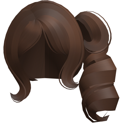 moe cutecore curly big side ponytail brown