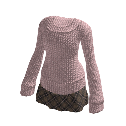 💗 Cozy Sweater Mini Skirt Outfit Pink