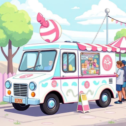 Line To Ice Cream Shop