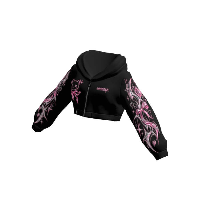 URBAN X Y2K Pink Crop Hoodie