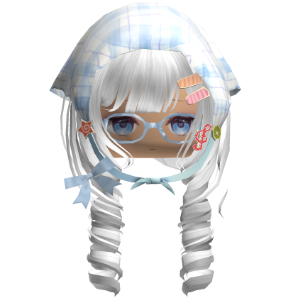 ♡ Cute Igari Curly Hair W/Igari Face (White) Roblox item