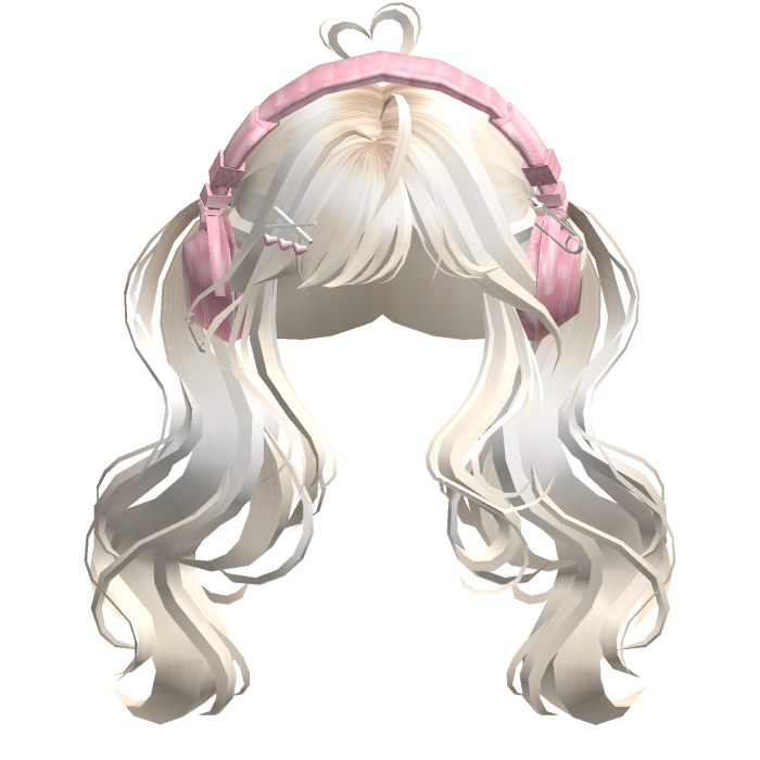 Cute Wavy Pigtails w/Headphonnes (Beige)