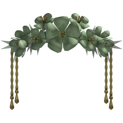 Light Green & Gold Flower Headpiece 
