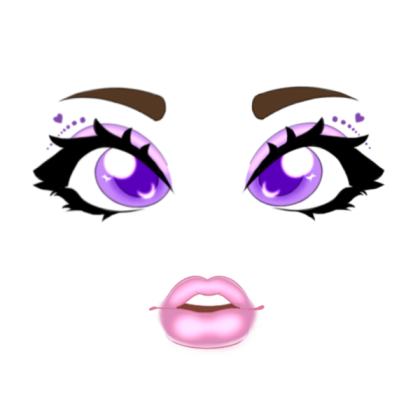 Purple hearts makeup Roblox decal