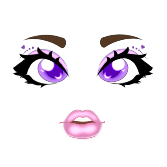 Purple hearts makeup Roblox decal