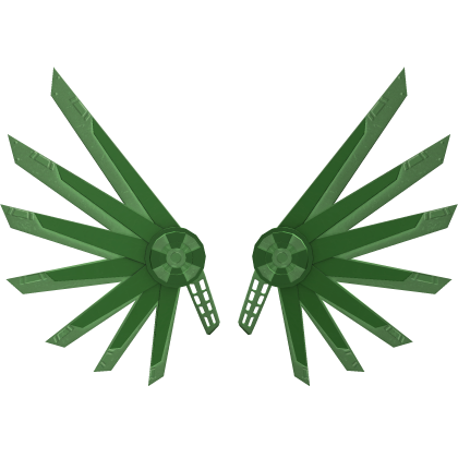 futuristic green mechanical wings