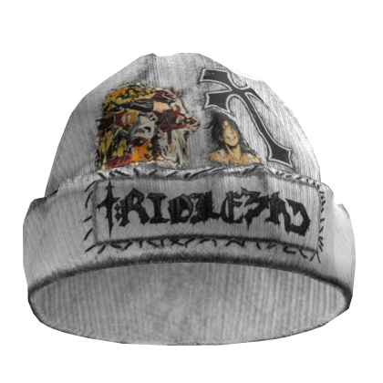 cute emo y2k beanie (Gray)