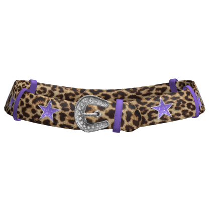 Star Y2K Gyaru Leopard Low Belt In Purple