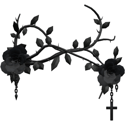 Gothic Rose Vine Face Mask - Black
